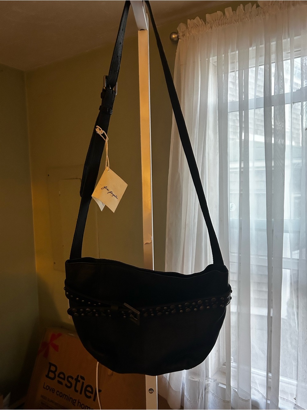 Free People Genuine Leather Black Shoulder / Crossbody Bag